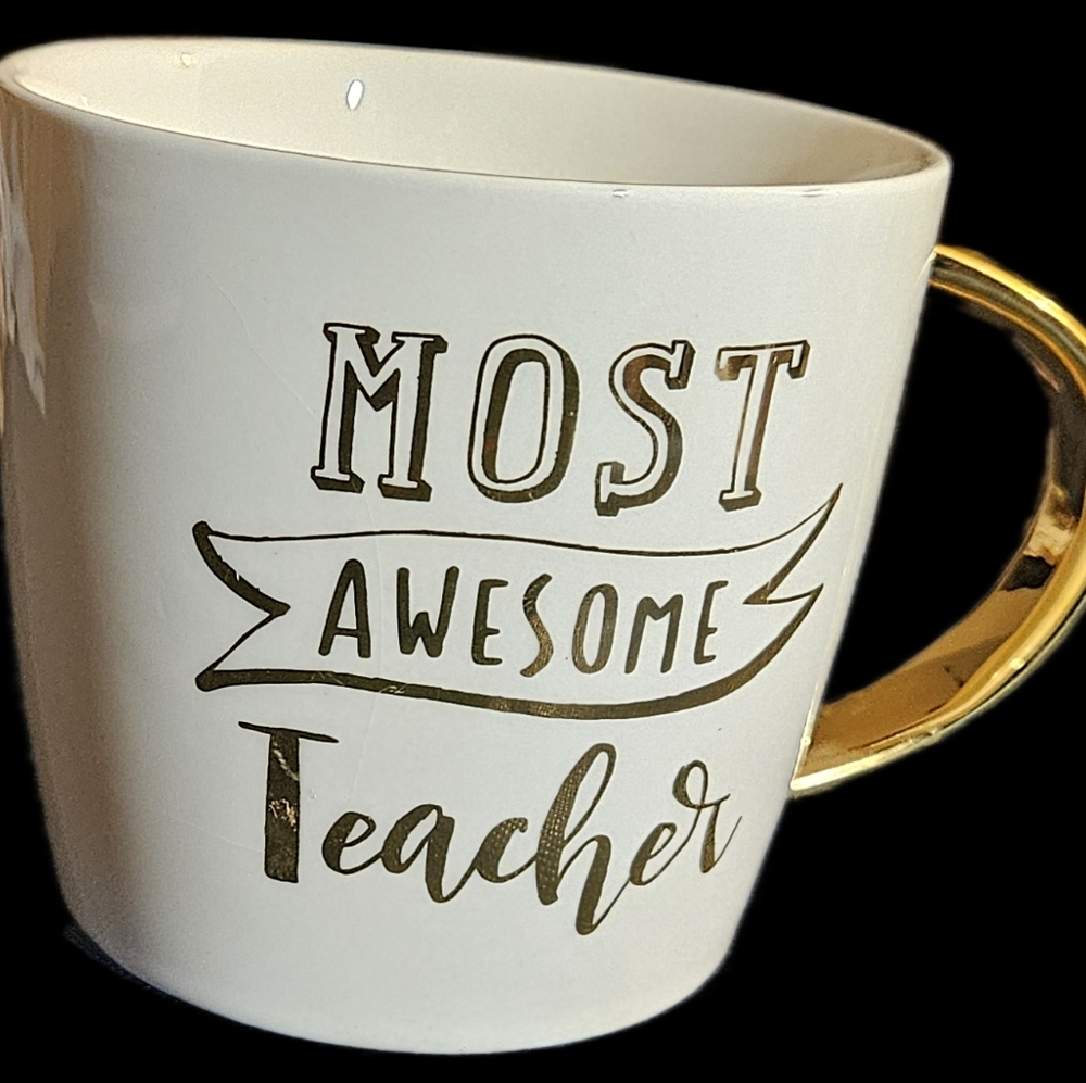 Most awesome Teacher Ceramic Coffee and Tea Mug.  Slant Collection.